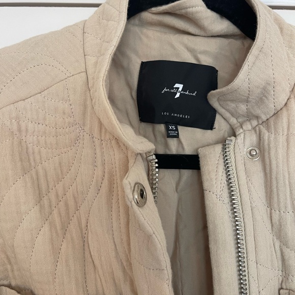 7 For All Mankind Beige Quilted Jacket - Picture 3 of 3